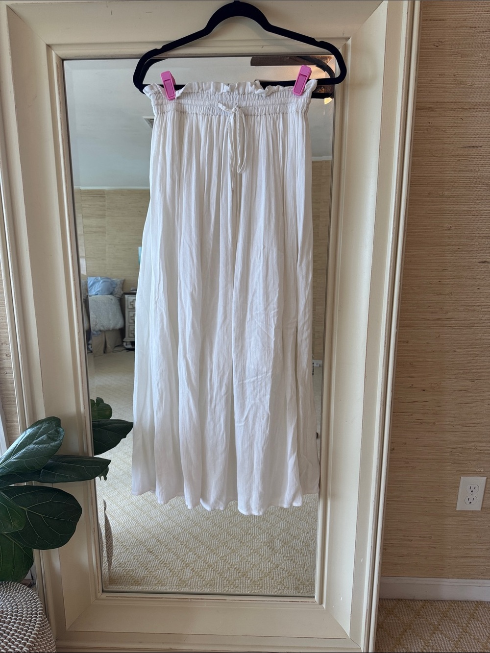 RAGA White Maxi Skirt with Gathered Waist